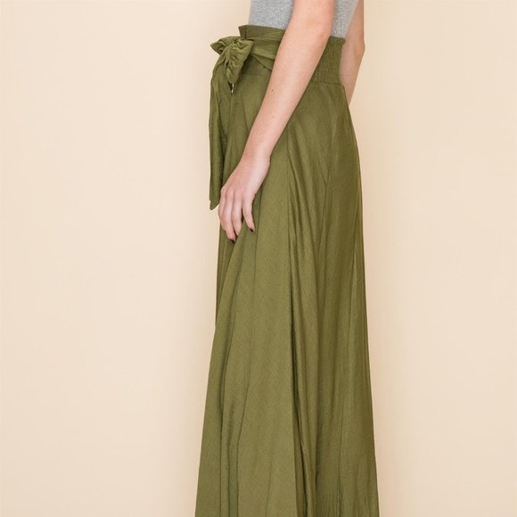 Flowy Maxi Skirt with Waist Tie - Picture 5 of 7